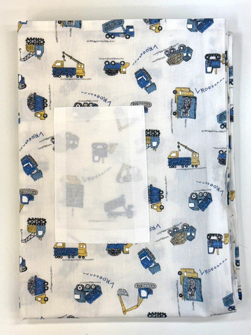 【敷き布団+カバー】お昼寝布団 はたらく車ホワイト